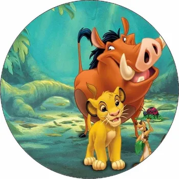 Jedlá dekorace na dort Jedlý papír Lví král Simba, Timon a Pumba 19,5 cm