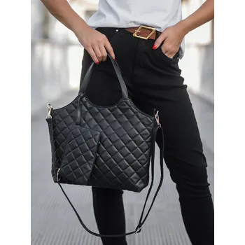 Kabelka BudesIN Malá černá koženková kabelka Blanca s kapsičkou