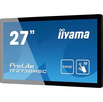 Monitor Dotykový monitor IIYAMA ProLite TF2738MSC-B2, 27" kioskový AMVA+ LED, PCAP, 5ms, 255cd/m2, USB, DVI/HDMI/DP, černý