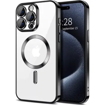 Pouzdro na mobilní telefon Kryt iPhone 15 Pro Techsuit Luxury Crystal MagSafe - černý