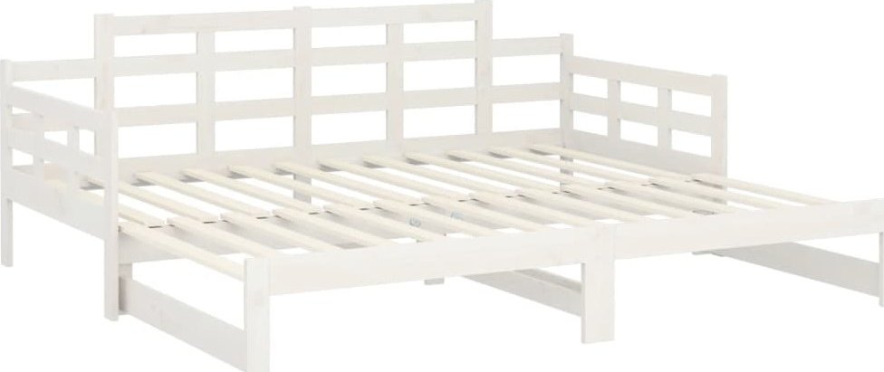 foto Postel Výsuvná postel 2x 80 x 200 cm masivní borovice bílá