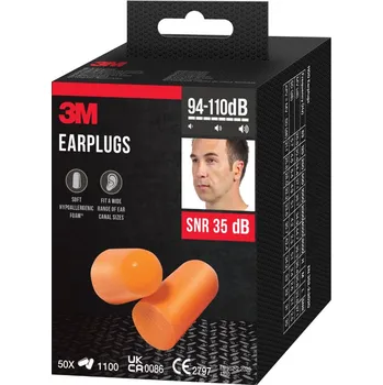 Chránič sluchu 3M™ zátkové chrániče sluchu 1100PRO5, 50 samostatně balených párů
