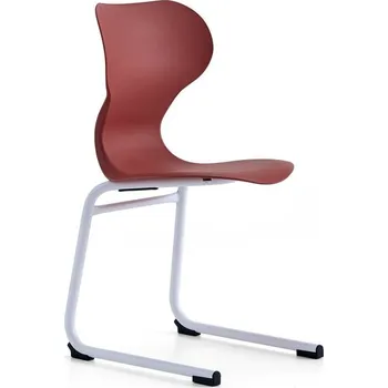 Židle BRIAN, ližinová podnož, bílá/červená