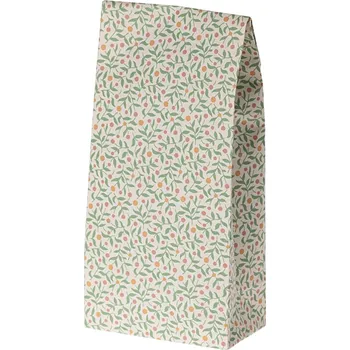 Sáček na potraviny Maileg Papírový sáček Berry Branches 20x8cm Gift Bag, Berry Branches Dusty Blue - Micro