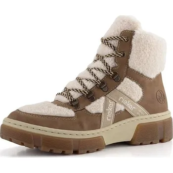 Dámské kozačky Rieker šněrovací kotník hnědo-bílý X8611-60 - 40 | P687290