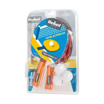 Pingpongová pálka Sestava pálek, míčků a sítě pro stolní tenis REBEL RBA-4001