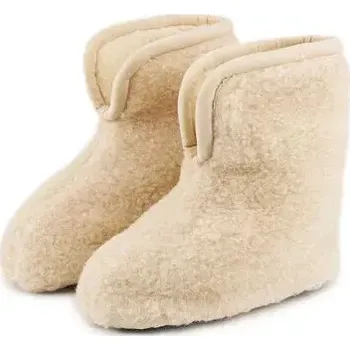 Dámské pantofle Vlnka TV bačkory ohrnovací z ovčí vlny béžová velikost obuv dospělí 35-36