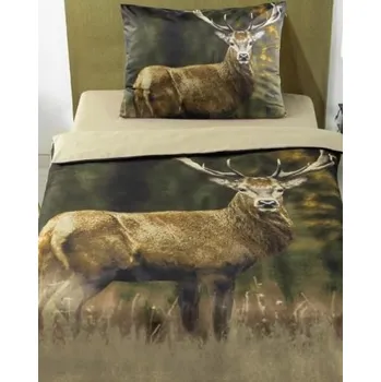 Povlečení E-myslivost Myslivecké povlečení - JELEN 3D 140 x 200, 70 x 90 cm zip