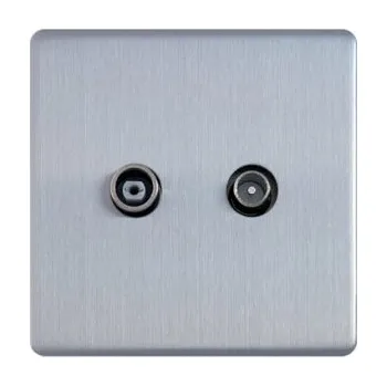 Elektrická zásuvka Govena luxusní zásuvka RTV koncová, broušená ocel