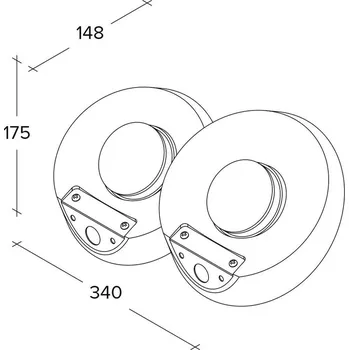 Lampička TECNICO by Sforzin Nástěnné svítidlo Patra, 2 světla, šířka 34 cm, bílá, omítka, GX53 2 x 10 W LED - Doprava zdarma