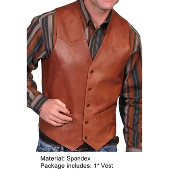 Retro koženková vesta Barva: Hnědá, Velikost: 3XL