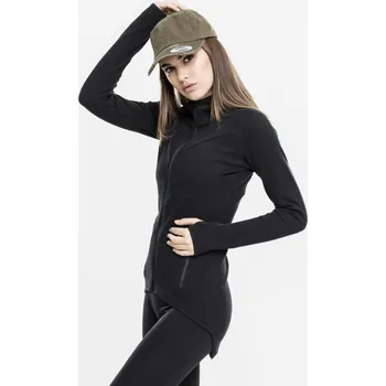 Dámská mikina Dámská sportovní mikina s kapucí se zipem Interlock, černá Urban Classics černá 2545535