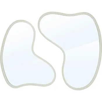 Zrcadlo By-Boo Set dvou bílých kovových závěsných zrcadel Pejo 61x46/ 70x60 cm