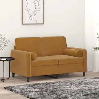 Polštář vidaXL Polštáře 2 ks hnědá O 15 x 50 cm samet