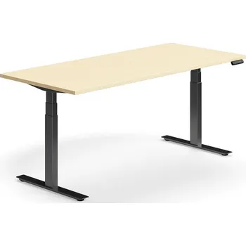 Psací stůl Výškově nastavitelný stůl QBUS, 1800x800 mm, černá podnož, bříza