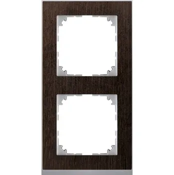 Dvojrámeček Merten M-Pure Decor, Wenge/Aluminium Schneider MEG4020-3671