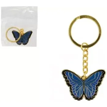 Přívěsek na klíče Teddies motýl kov 4cm v sáčku