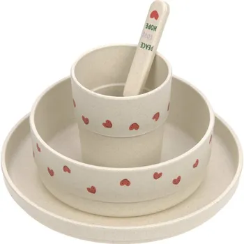 Dětský batoh Dish Set PP/Cellulose Happy Rascals Heart lavender