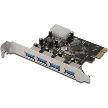 Digitus USB 3.0, 4 Port, PCI Express Add-On card, 4 Ports A/F External, VL800 chipset