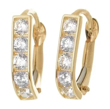 Náušnice Náušnice ze žlutého zlata se zirkony NA1598F + DÁREK ZDARMA