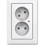 Zoni® 5593T-C02357 500 zásuvka dvojnásobná, s clonkami, s natočenou dutinou, s ochranou před přepětím barva bílá ABB