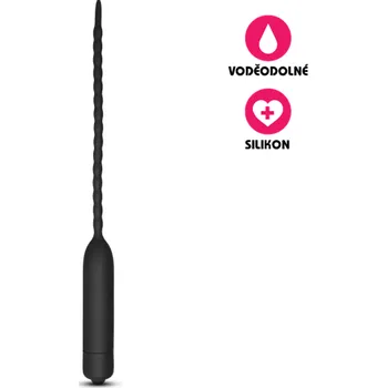 VšeNaSex.cz Vibrační dilatátor do močové trubice Silicone Beaded Pin černý