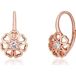JVD Dámské rose gold stříbrné náušnice se zirkony klasické SVLE1514XH2ROXS