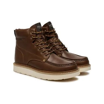 Oblečení a móda Jack & Jones Turistická obuv Jfwarchway Pu Moc Boot Lace-Up Boots 12257971 Hnědá 45