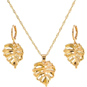 Souprava šperků B-TOP Módní pozlacená souprava Listy