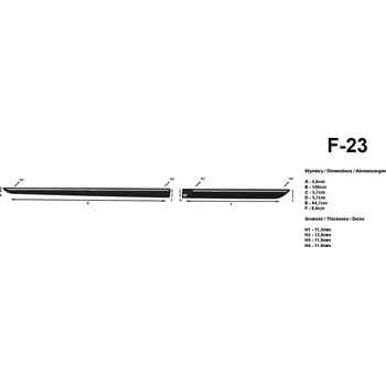 Lišta karosérie RIDER AUTO Boční ochranné lišty dveří Ford Kuga 08R suv