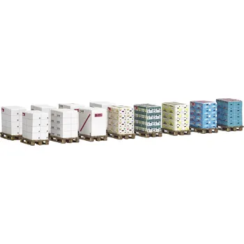 Modelová železnice Busch 1812 H0 12 palety s krabicemi stavebnice