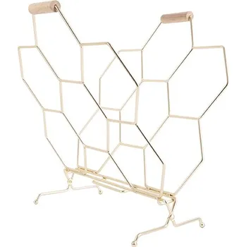 Svícen Stojan na časopisy Honeycomb zlatý Present Time (Barva-zlatá)