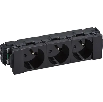 Elektrická zásuvka MOSN 3X2P+T DLPČ 6M BS ČERNÁ *077183