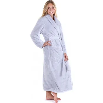 Dámské noční prádlo Světle šedý chlupatý župan 21 20 9151 - M