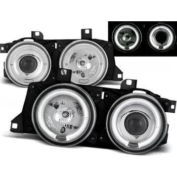 Přední světlomet Přední světla BMW E32, E34, 1986-1994, Angel Eyes, chrom (LPBM50)
