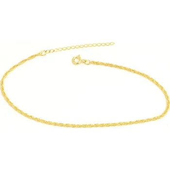 Náramek Dámský stříbrný pozlacený náramek valis na nohu 22-26cm STNA0815F