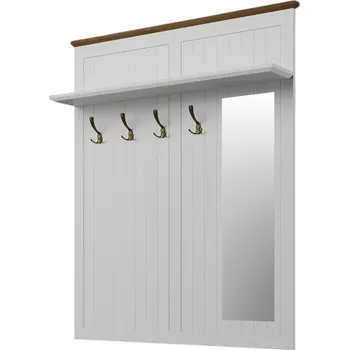Komoda Věšákový panel PROVENCE se zrcadlem bílý Barevné provedení: Bílá