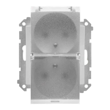 Elektrická zásuvka Simon 55 TGZ2BMCZ.01/143A Zásuvka 1 násobná, IP44, s těsněním, průhledné víčko hliníková matná