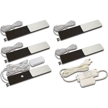 Lampička Hera Svítidlo LED pod skříňku S-Pad F sada 5 kusů černá 3 000 K stmívač 5 x 3 W LED - Doprava zdarma