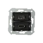 Simon 82 7501095-039 Zásuvka multimediální (přístroj), 1x HDMI (v1.4) + 1x USB typ A, připojení na konektor, samice - samice