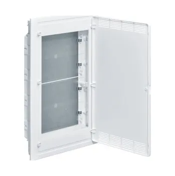 Rozvaděč Hager VF418PZF Rozvodnice golf multimediální zapuštěná, 4 řadá, perf. bílé plastové dveře