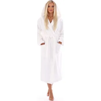 Dámský župan Bavlněný župan Athena s kapucí bílá 31 16 0100 - bílá - XL