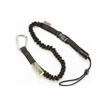 Jištění Lanko na nářadí, Karabina s pružinou, 1100→ 1400 mm, Nylon 2kg kapacita RS PRO