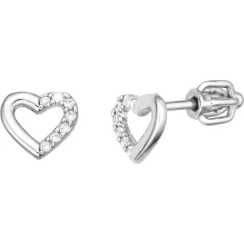 Náušnice Bealio BEALIO Stříbrné náušnice SRDCE jemné 03-13225-2861