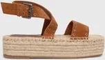 Semišové sandály Pepe Jeans PLS90657 dámské, hnědá barva, na