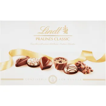 Čokoládová tyčinka Lindt Pralinés Classic směs plněných čokoládových bonbónů z mléčné čokolády 200g