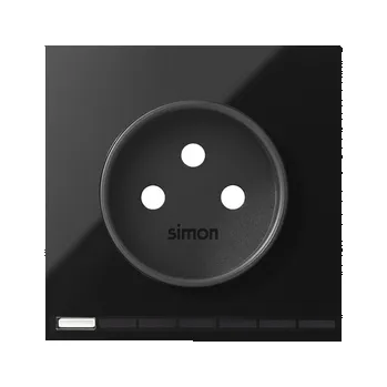 Elektrická zásuvka Simon 100 10002042-138 Kryt zásuvky iO, s uzemněním černá