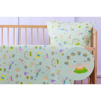 Povlečení JAN peří Povlečení do postýlky - červíci zelení - Povlečení do postýlky - červíci zelení 135x90/60x45 cm bavlna