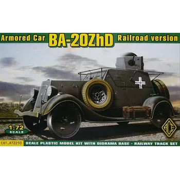 Plastikový model ACE 1/72 BA-20M ZhD Armored Car (railroad version)