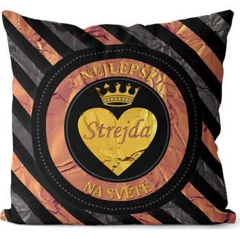 Dekorativní polštářek Polštář Nejlepší strejda – pruhovaný (Velikost: 55 x 55 cm)